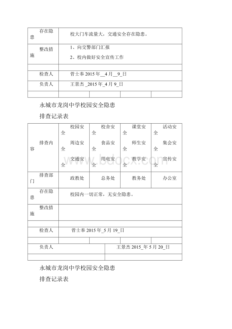 校园安全隐患排查记录表.docx_第2页