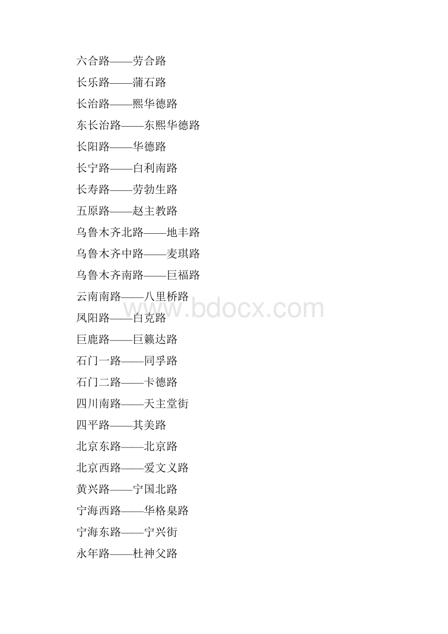 上海新旧路名对照老上海懂的.docx_第2页