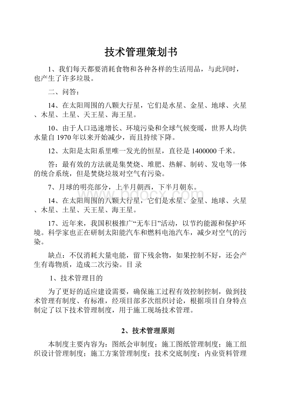 技术管理策划书.docx_第1页