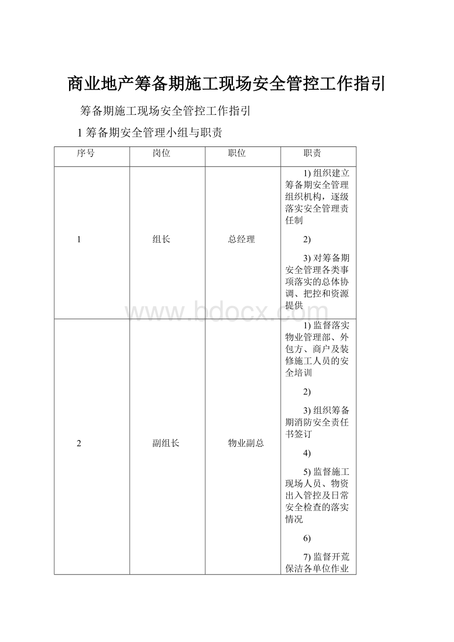 商业地产筹备期施工现场安全管控工作指引.docx_第1页