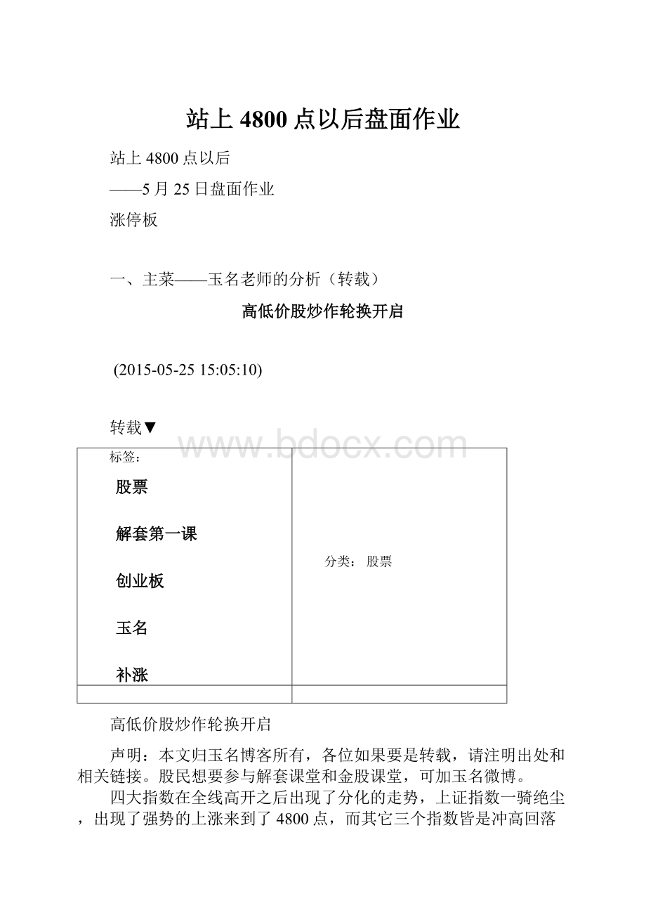 站上4800点以后盘面作业.docx_第1页