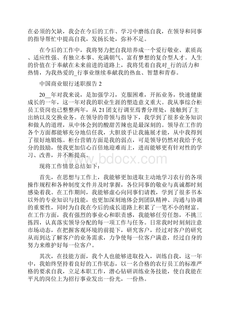 中国商业银行述职报告.docx_第3页