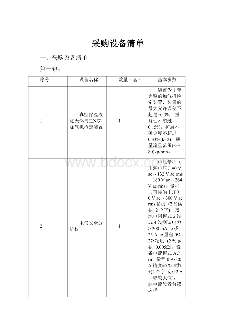 采购设备清单.docx_第1页