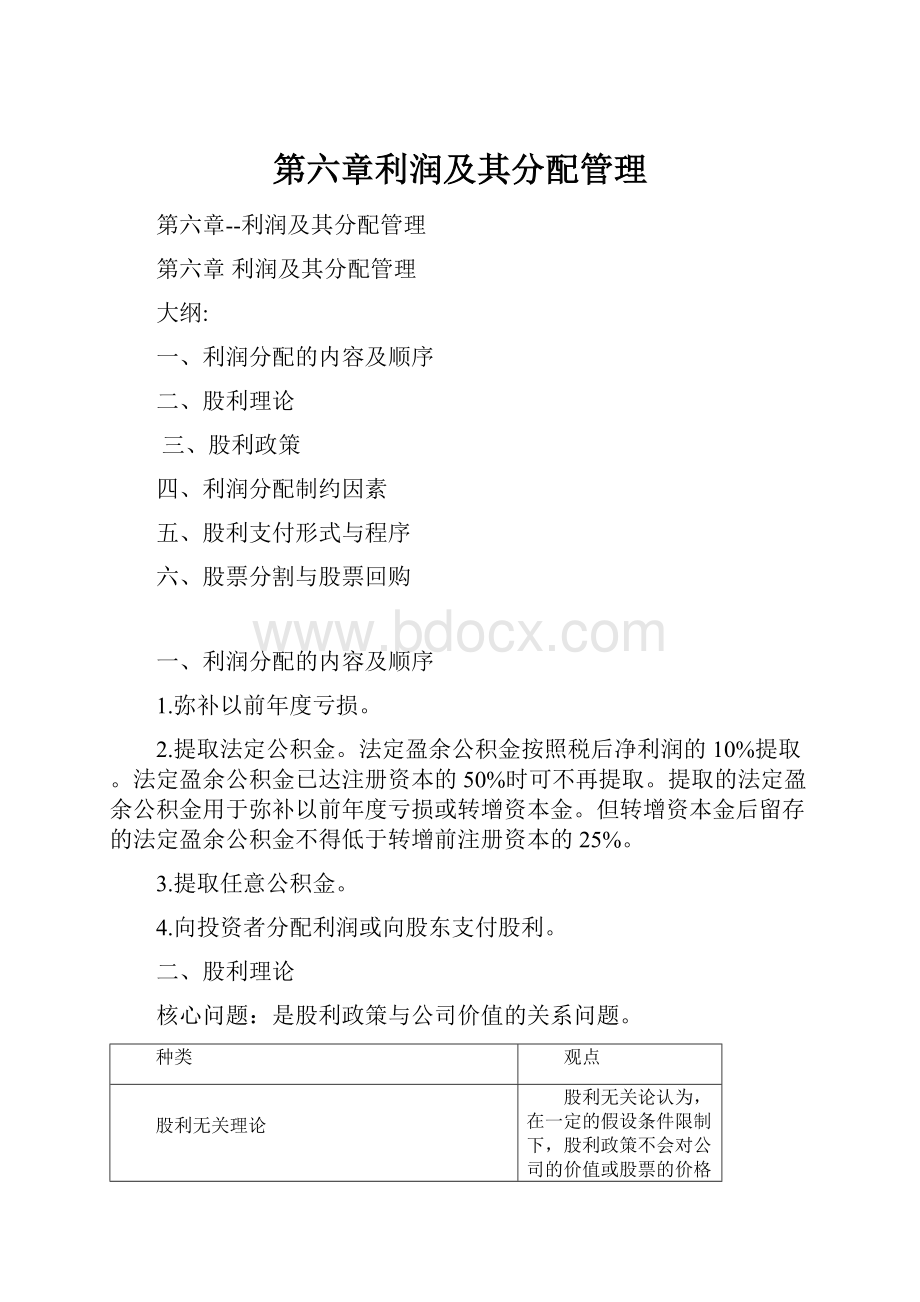 第六章利润及其分配管理.docx