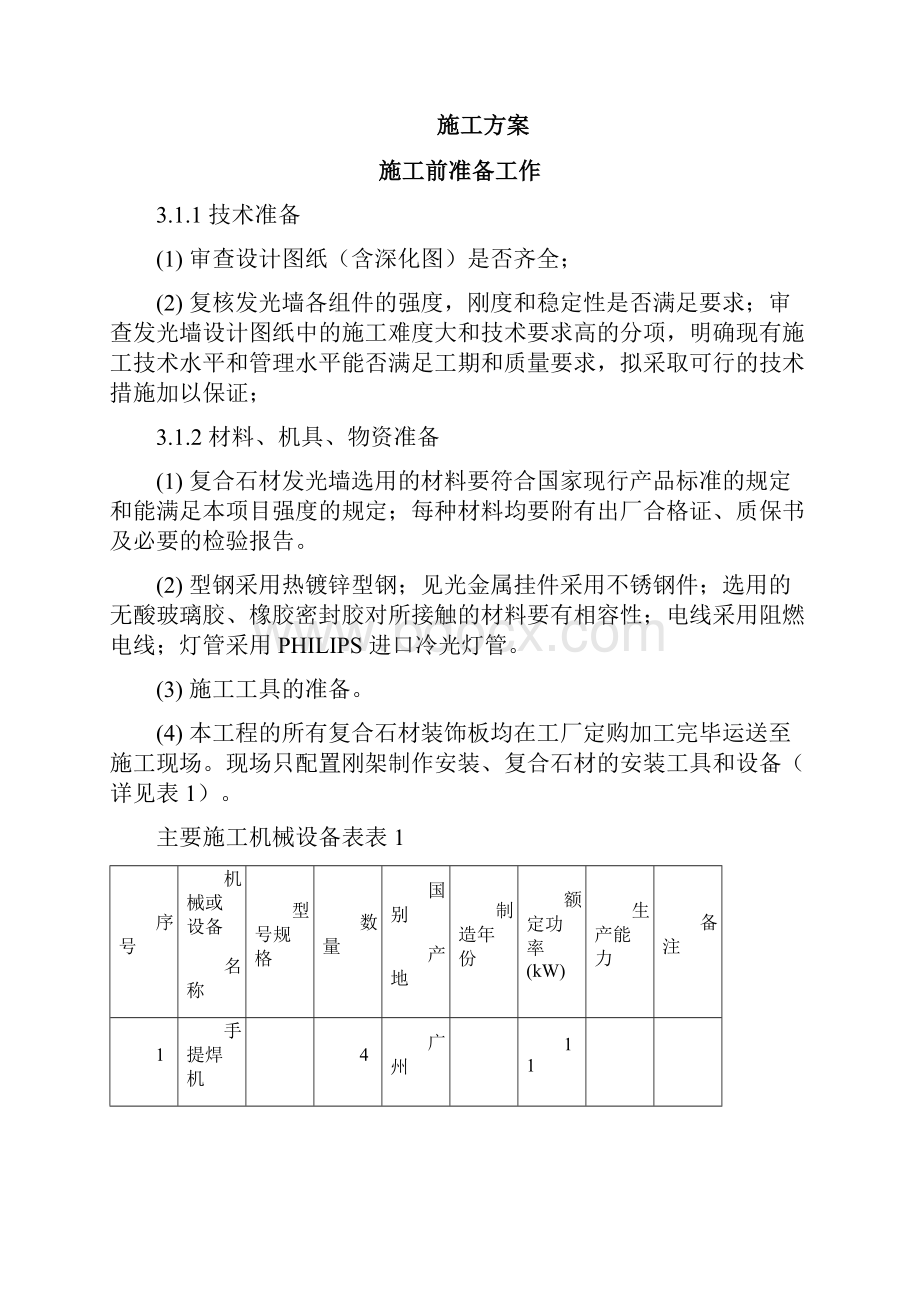 0103 北京某大厦精装饰工程发光石墙施工方案.docx_第3页