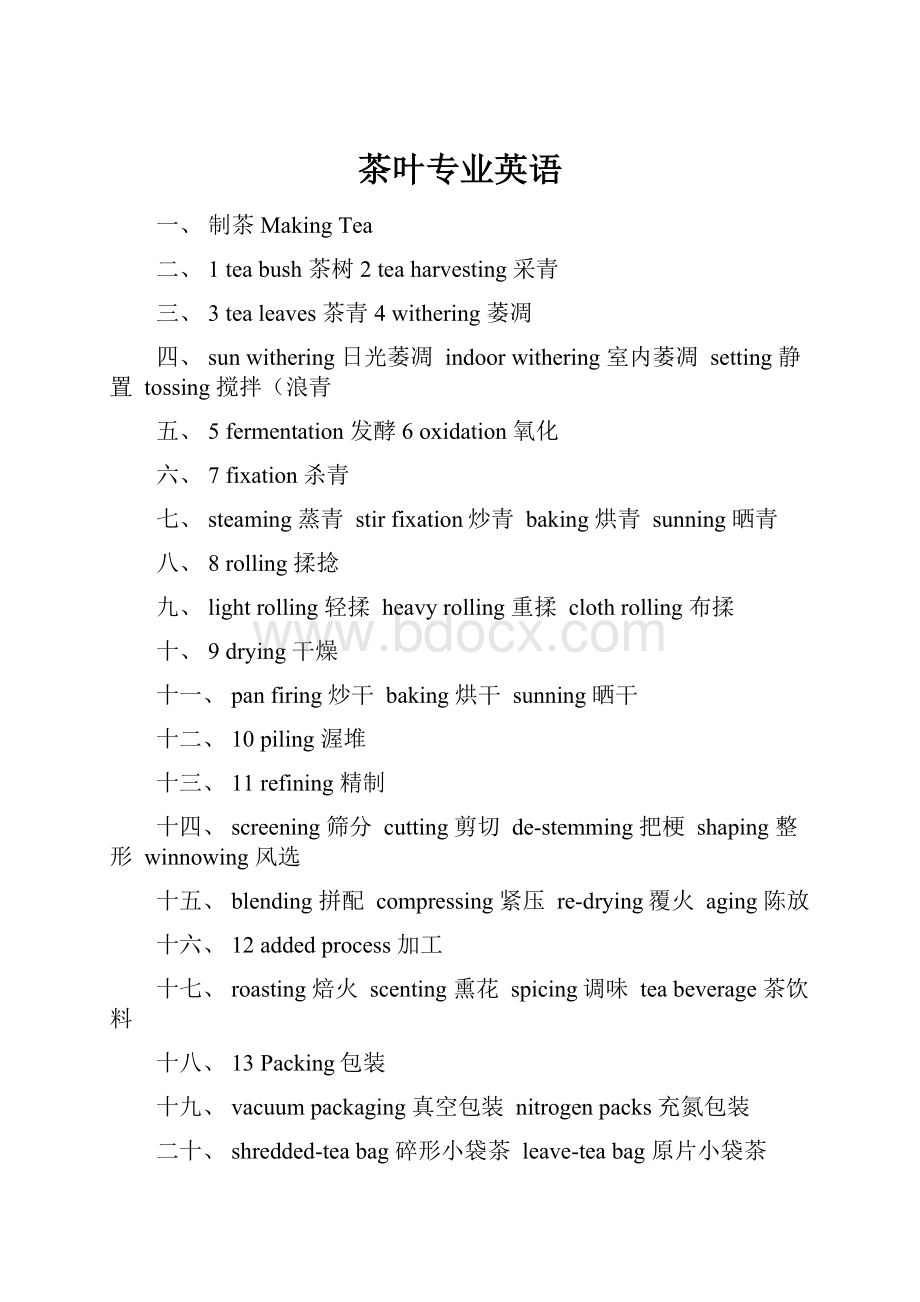 茶叶专业英语.docx_第1页