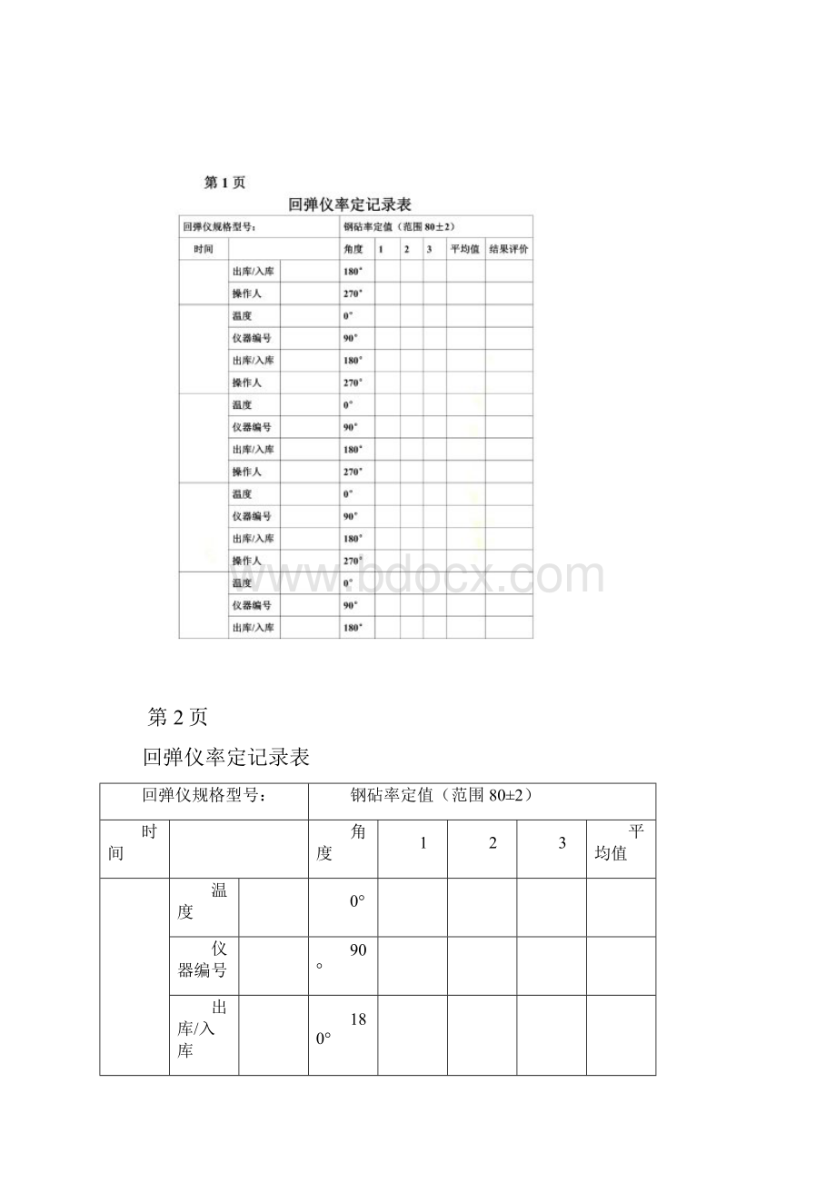 回弹仪率定校验记录表.docx_第2页