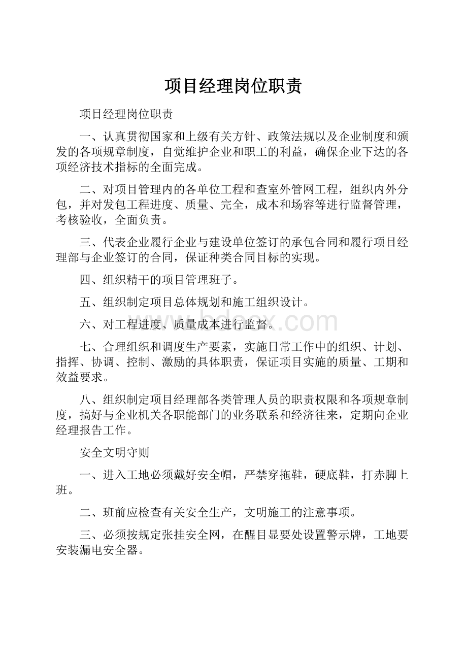 项目经理岗位职责.docx