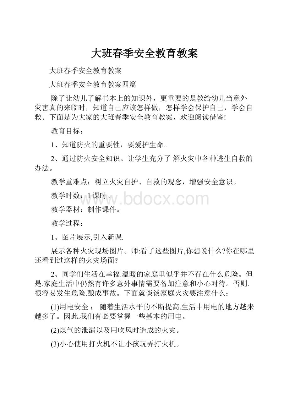 大班春季安全教育教案.docx