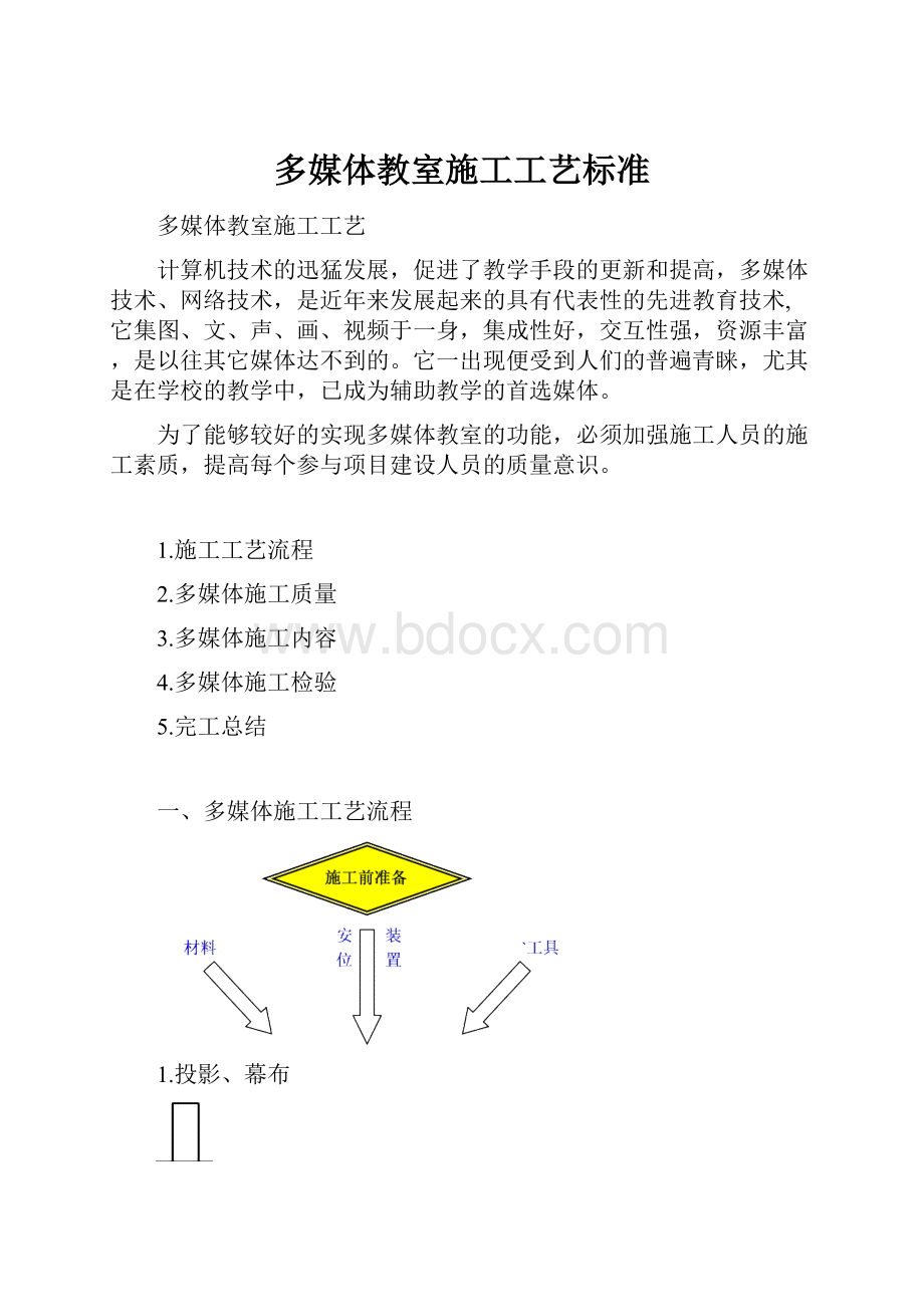 多媒体教室施工工艺标准.docx