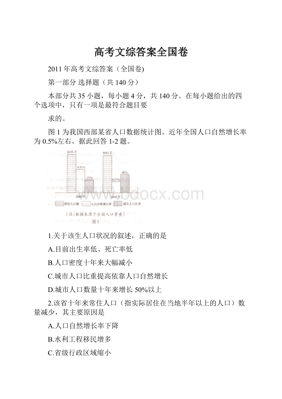 高考文综答案全国卷.docx_第1页