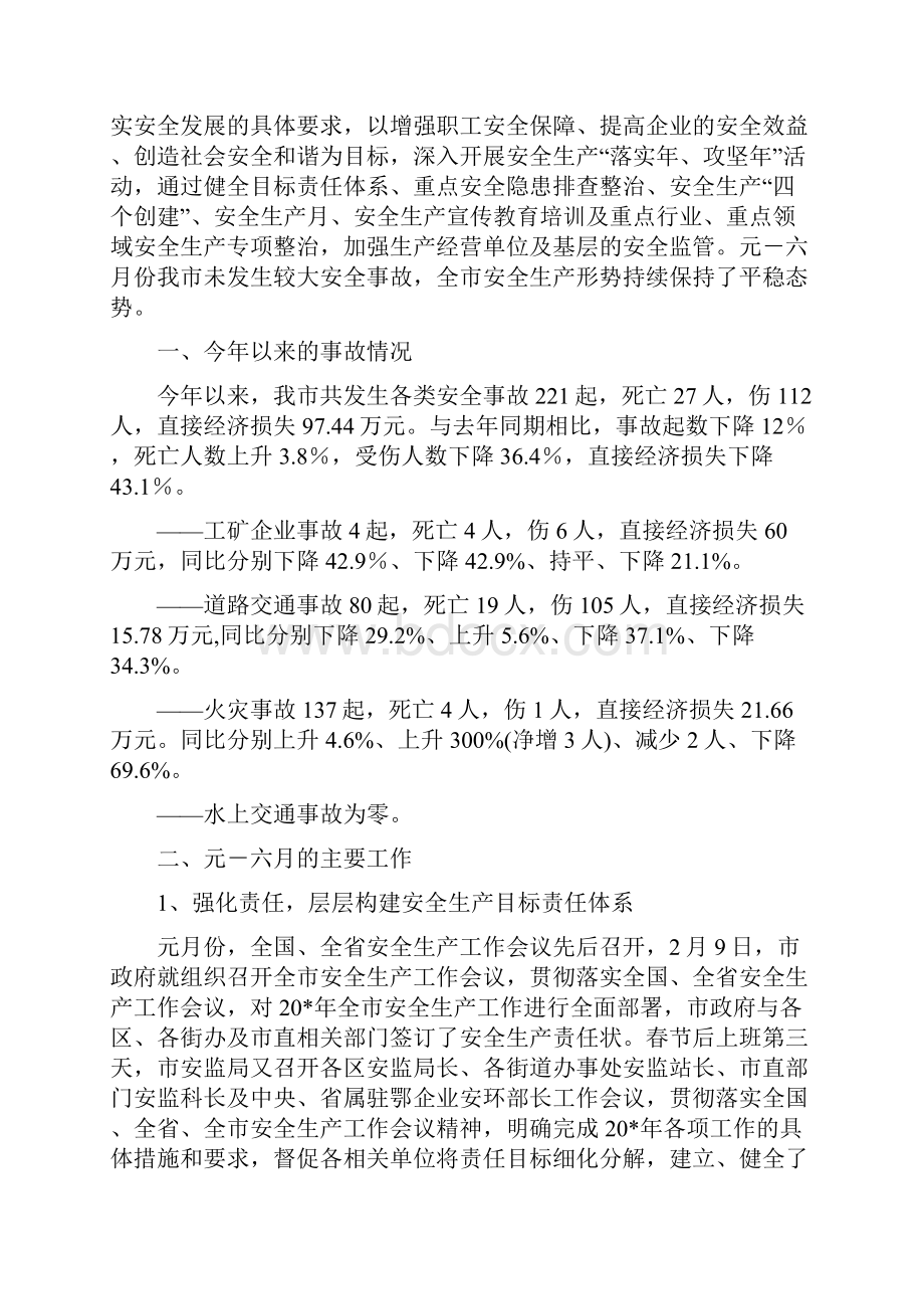 市安监局上半年的工作总结.docx_第2页