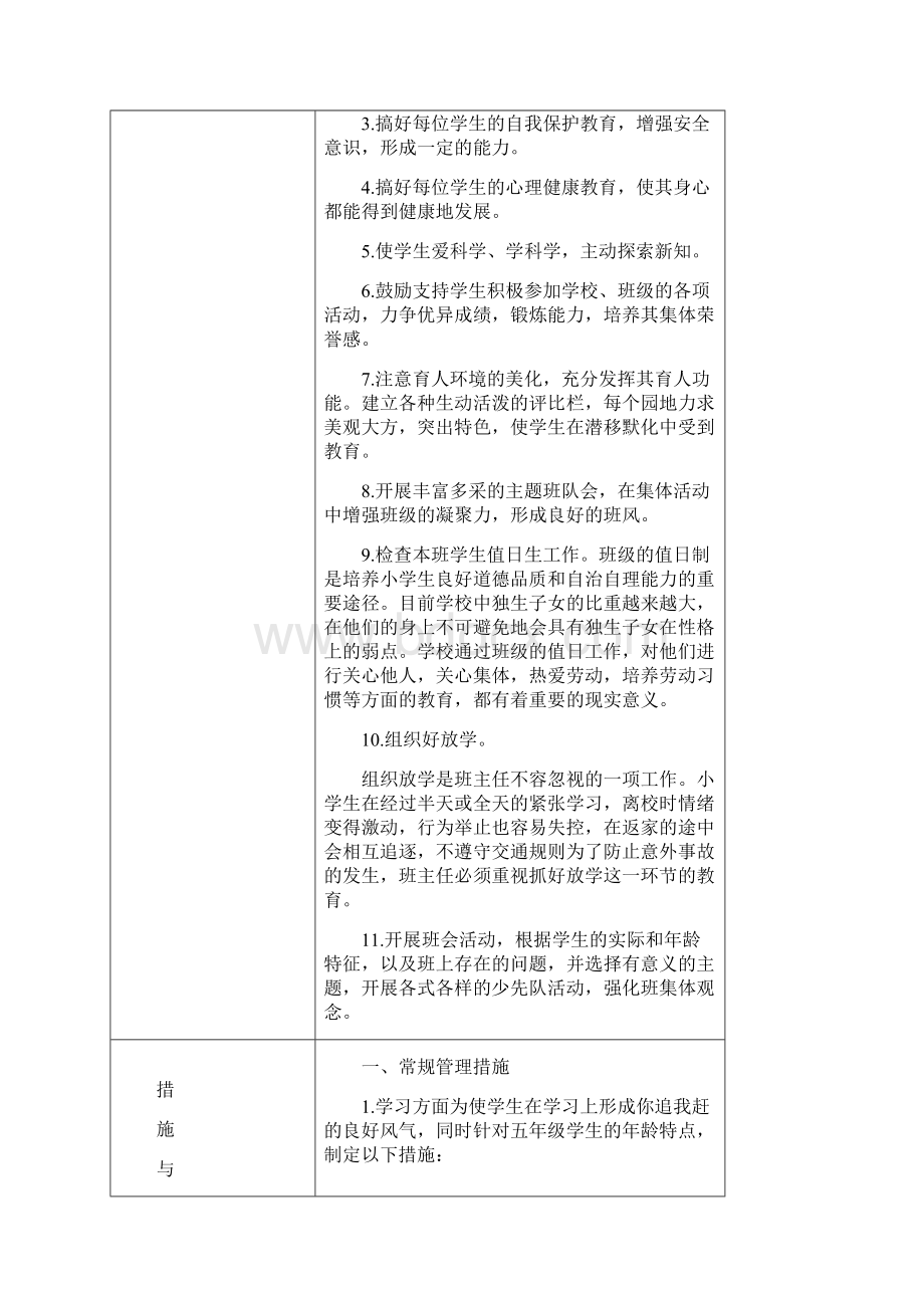 五年级1班级工作计划总结.docx_第3页