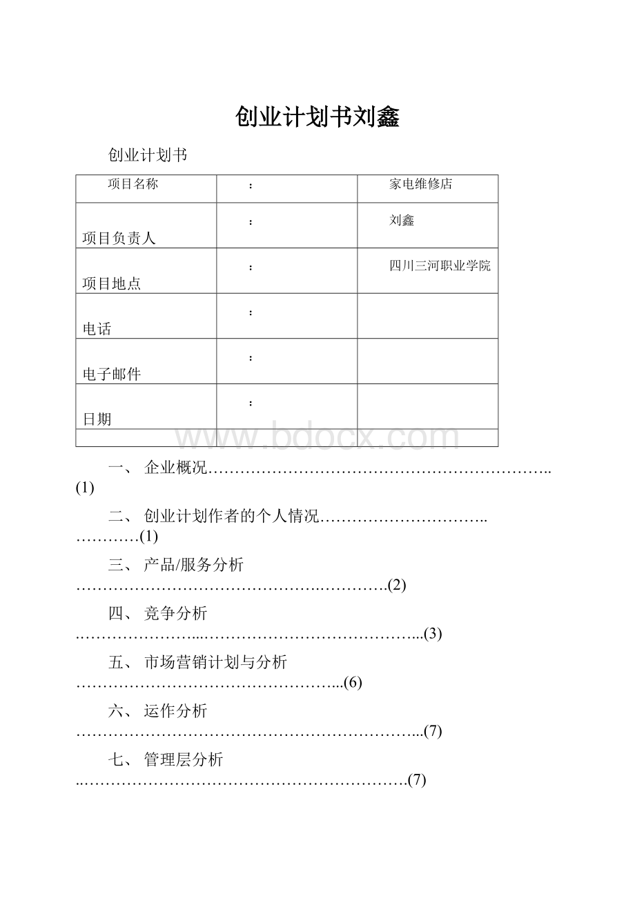 创业计划书刘鑫.docx