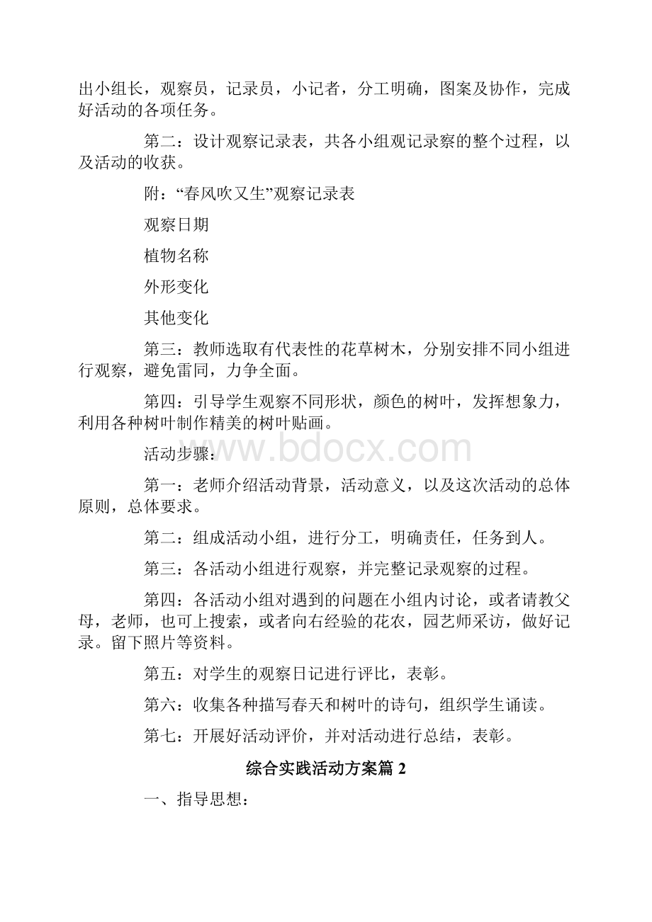 精选模板综合实践活动方案4篇.docx_第2页