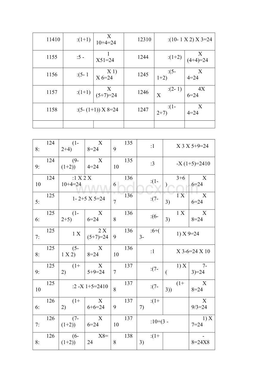 三年级数学算24点题目110数字全集含答案.docx_第3页