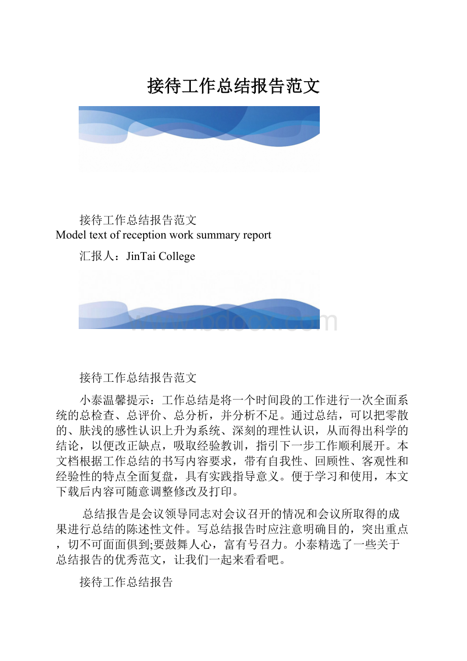 接待工作总结报告范文.docx