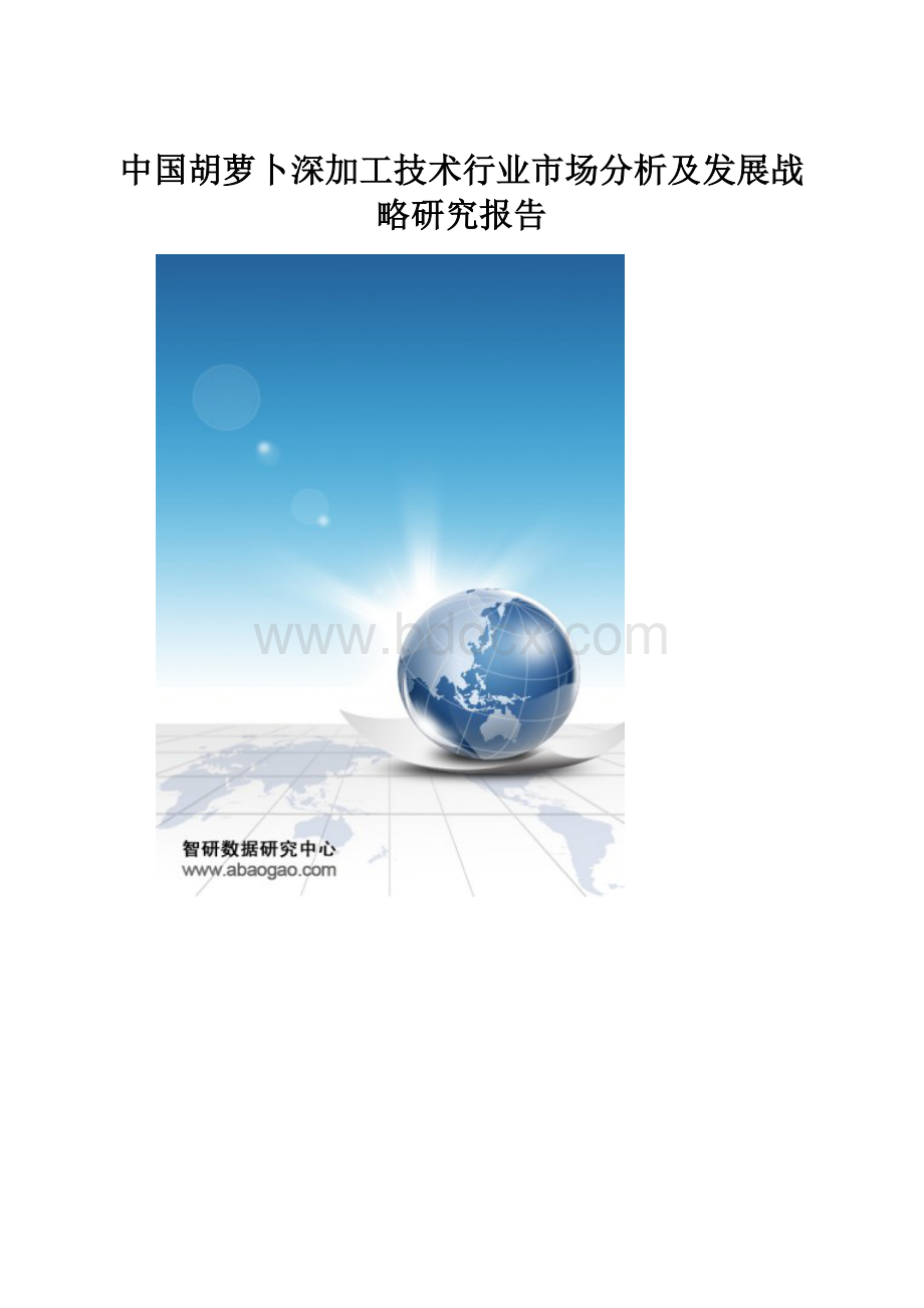 中国胡萝卜深加工技术行业市场分析及发展战略研究报告.docx