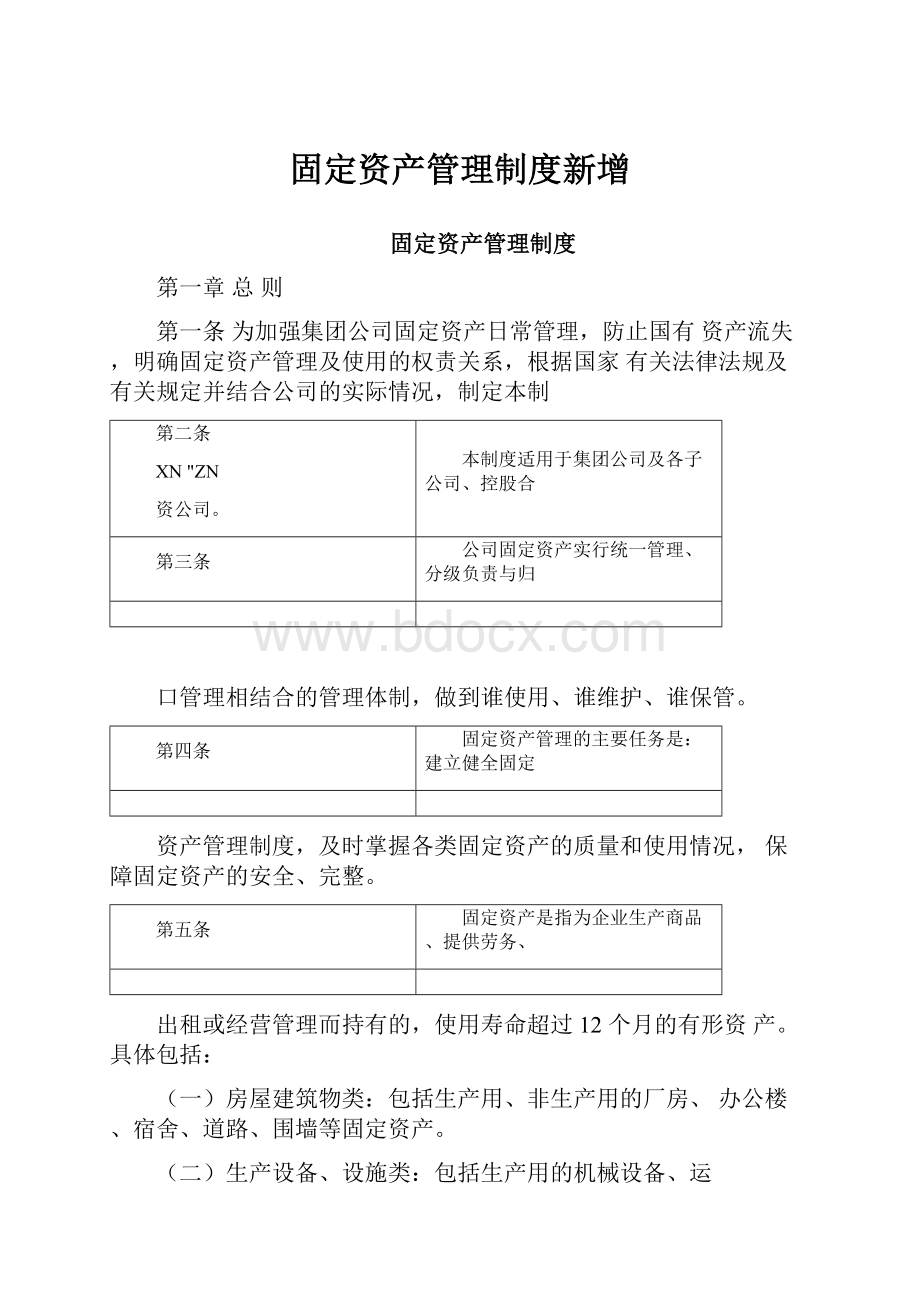 固定资产管理制度新增.docx_第1页