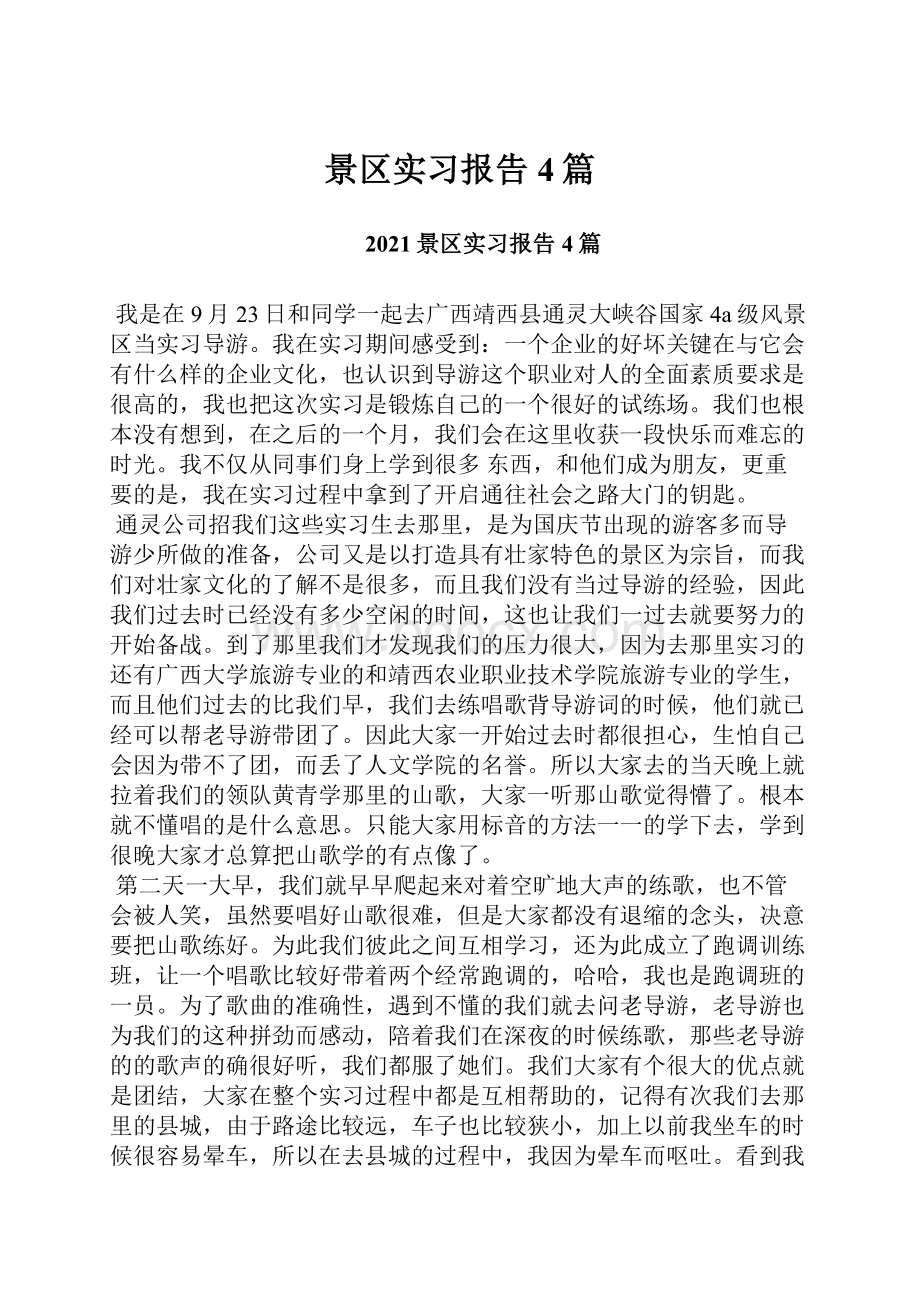 景区实习报告4篇.docx