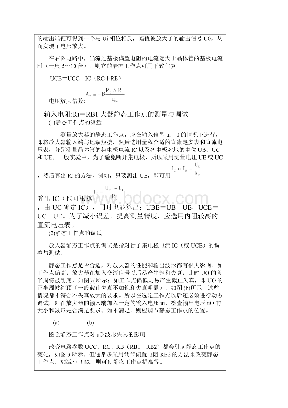 晶体管共射极单管放大电路实验报告.docx_第2页