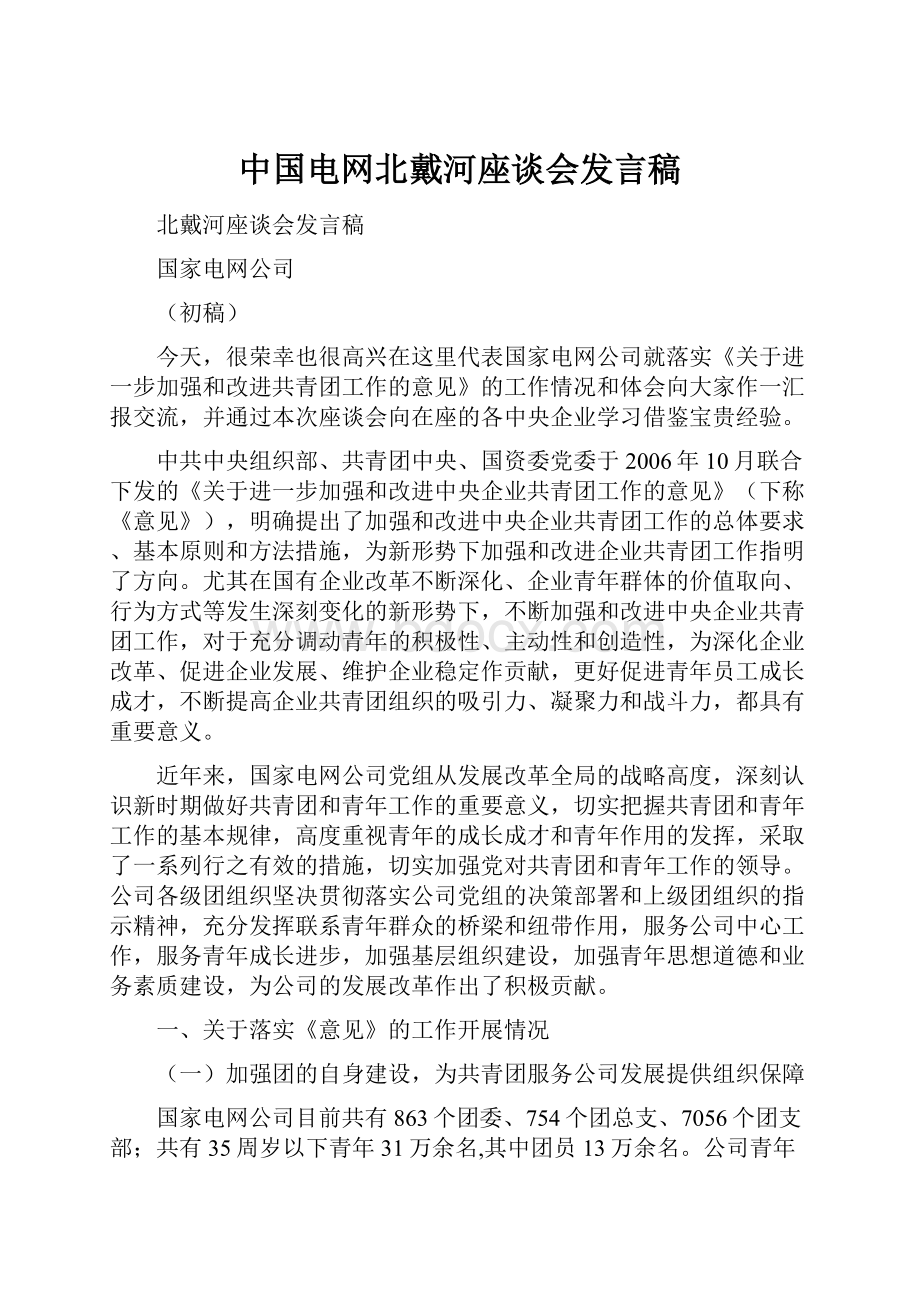 中国电网北戴河座谈会发言稿.docx