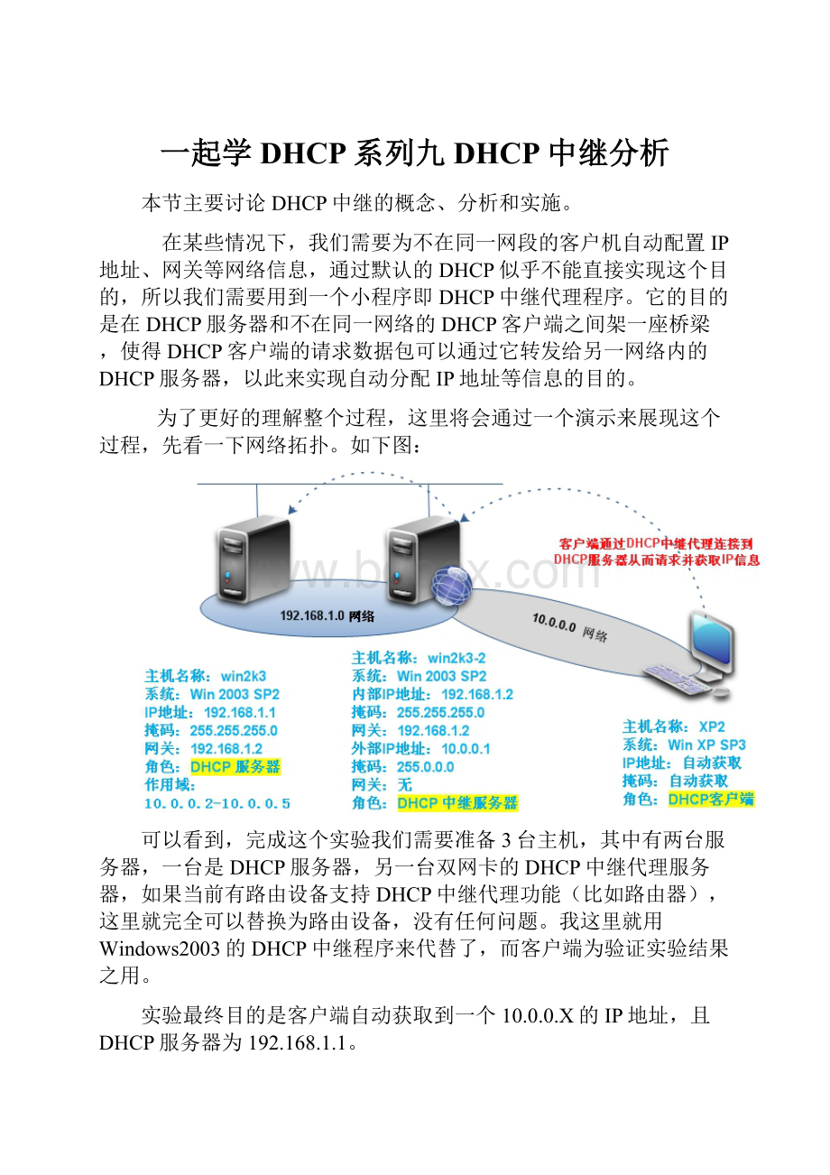 一起学DHCP系列九DHCP中继分析.docx