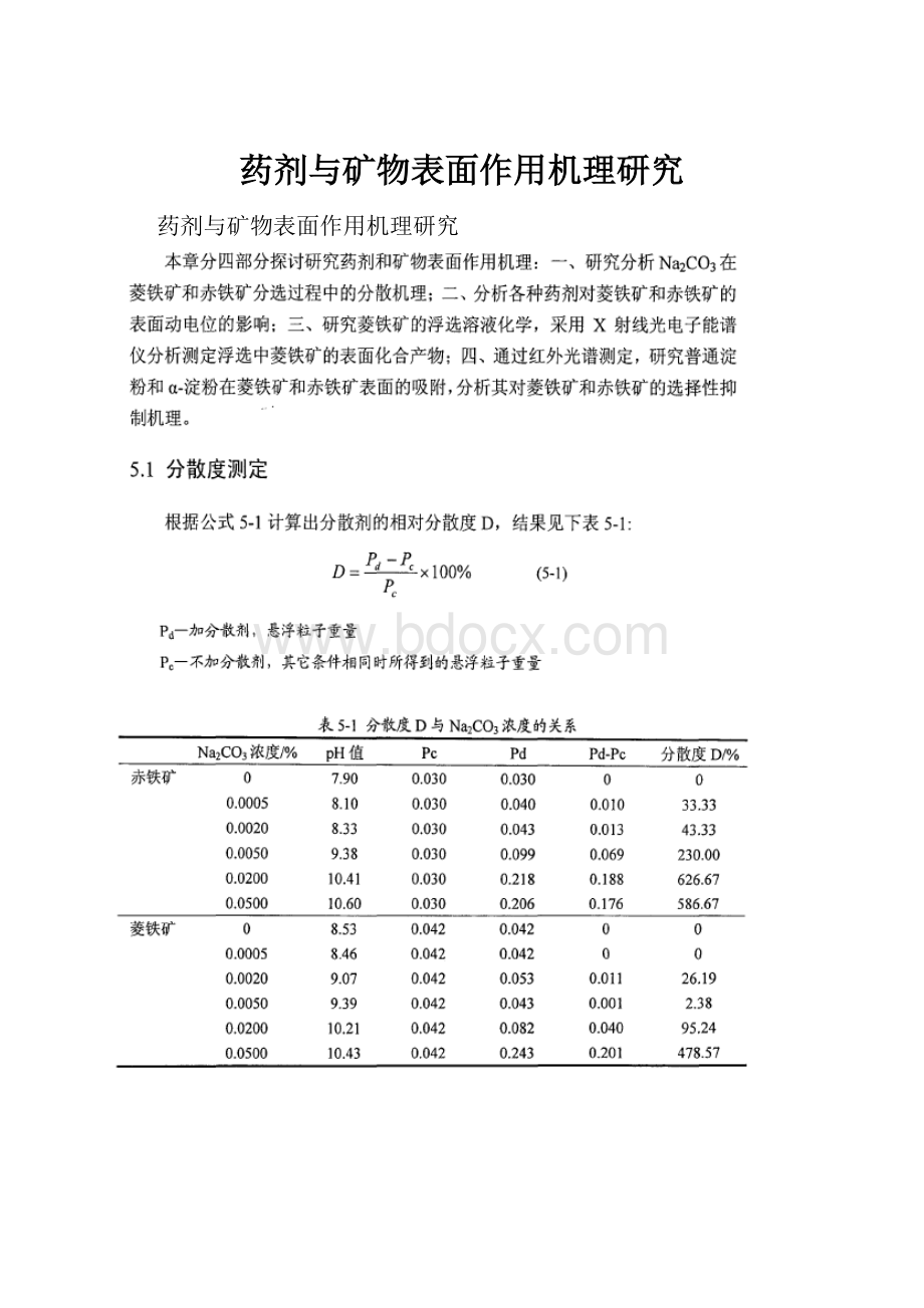 药剂与矿物表面作用机理研究.docx