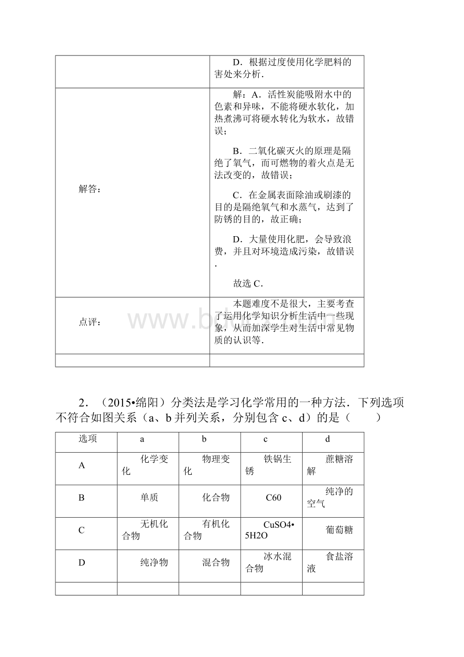 绵阳市中考化学试题及答案解析.docx_第2页