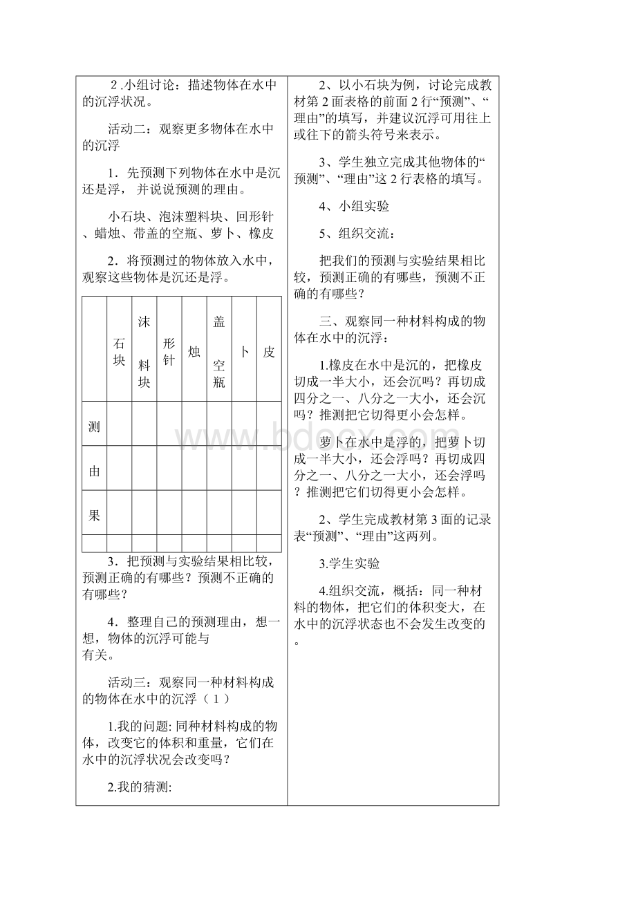 五年级下册科学导学案第一单元沉和浮.docx_第2页