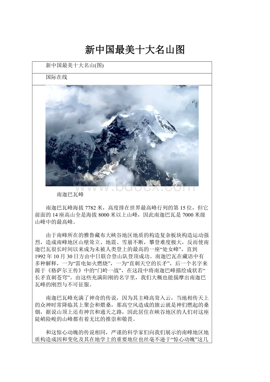 新中国最美十大名山图.docx_第1页