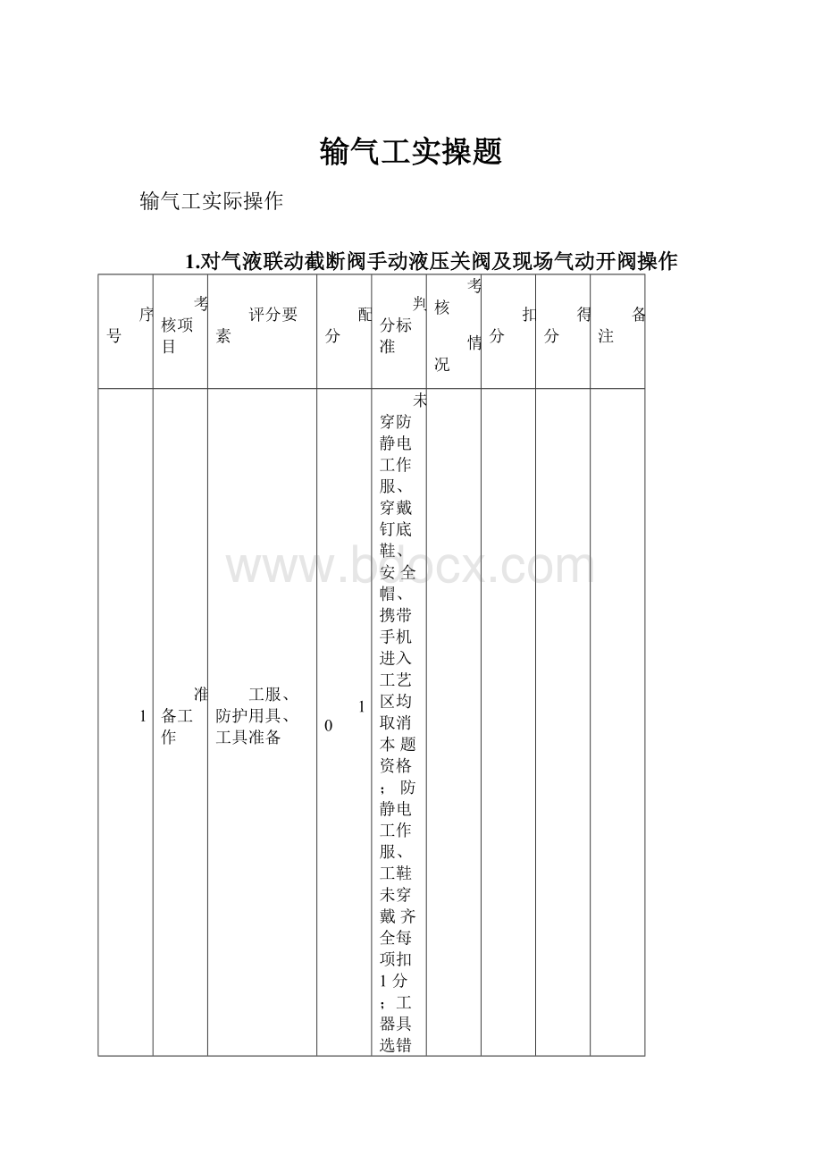 输气工实操题.docx