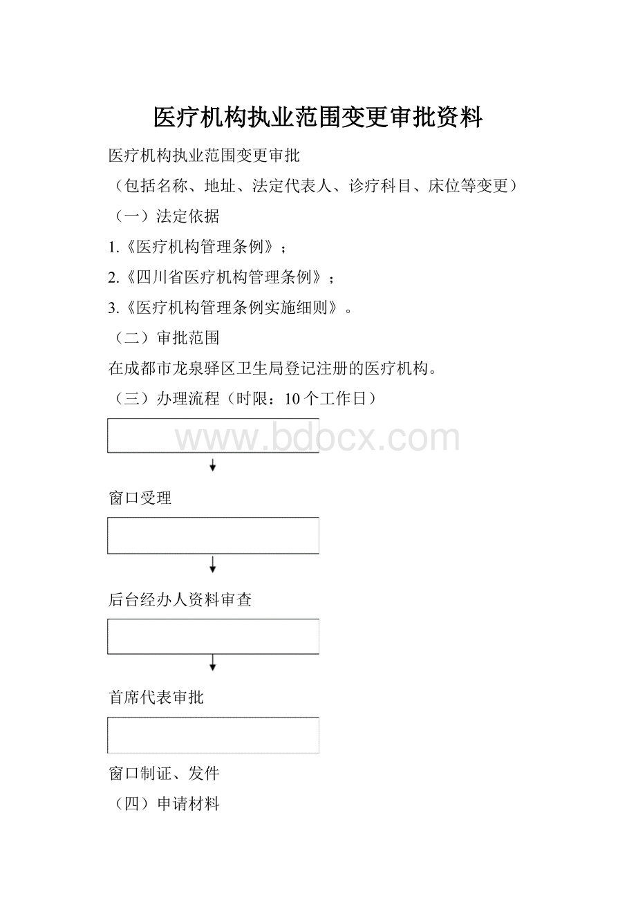 医疗机构执业范围变更审批资料.docx