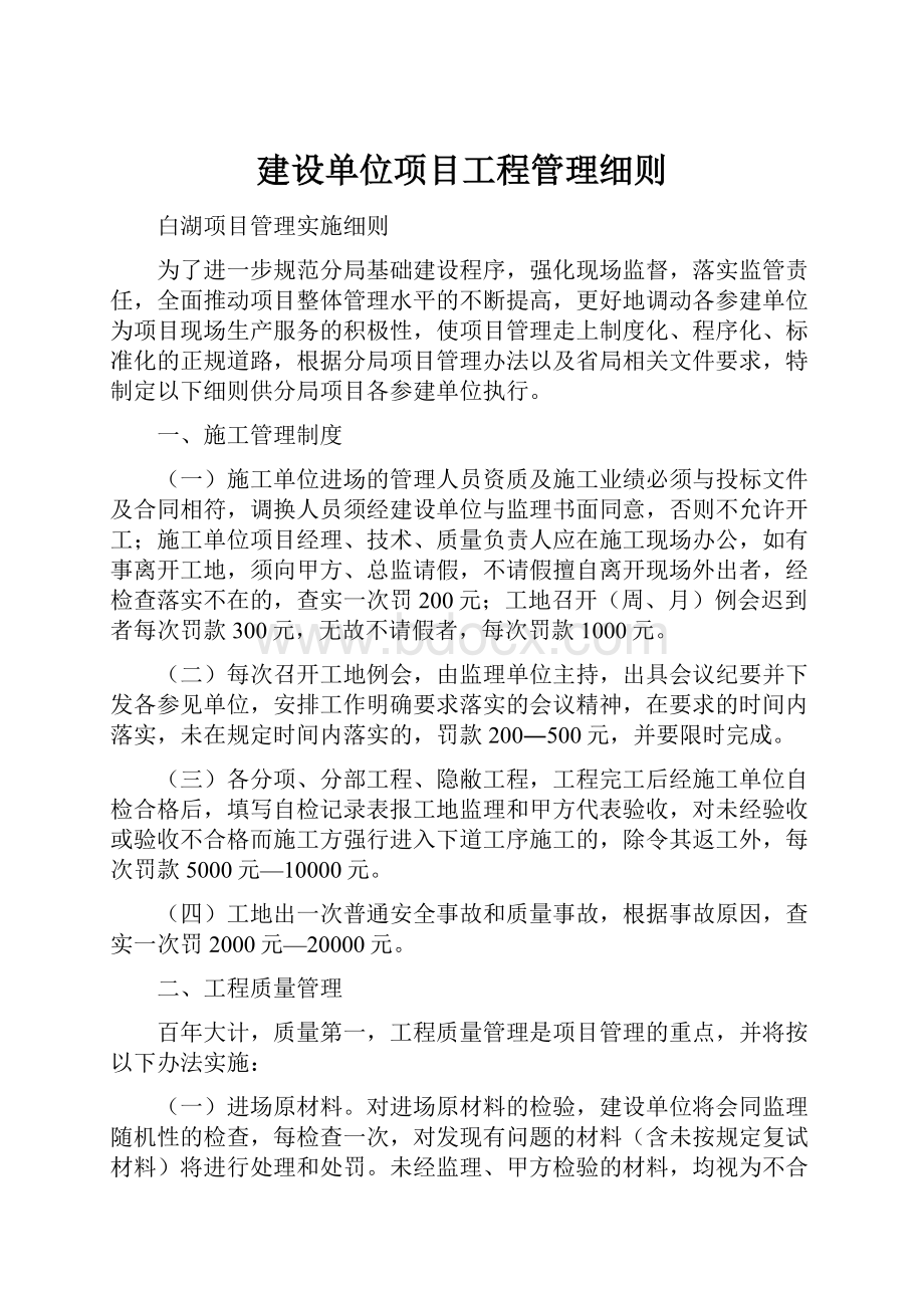 建设单位项目工程管理细则.docx_第1页