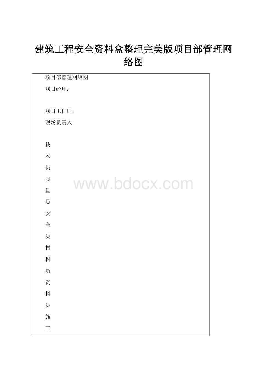 建筑工程安全资料盒整理完美版项目部管理网络图.docx