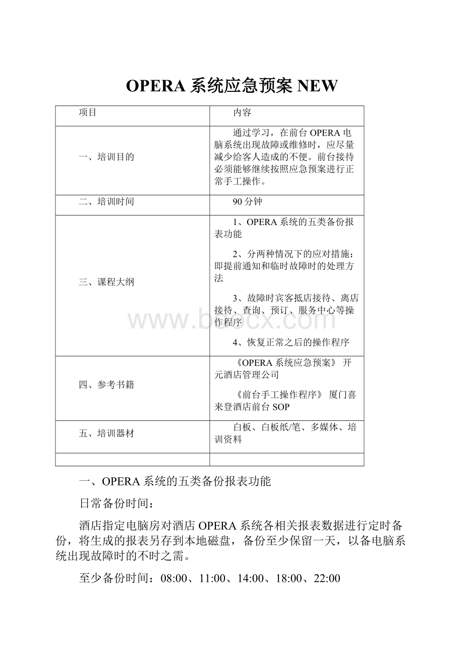 OPERA系统应急预案NEW.docx_第1页