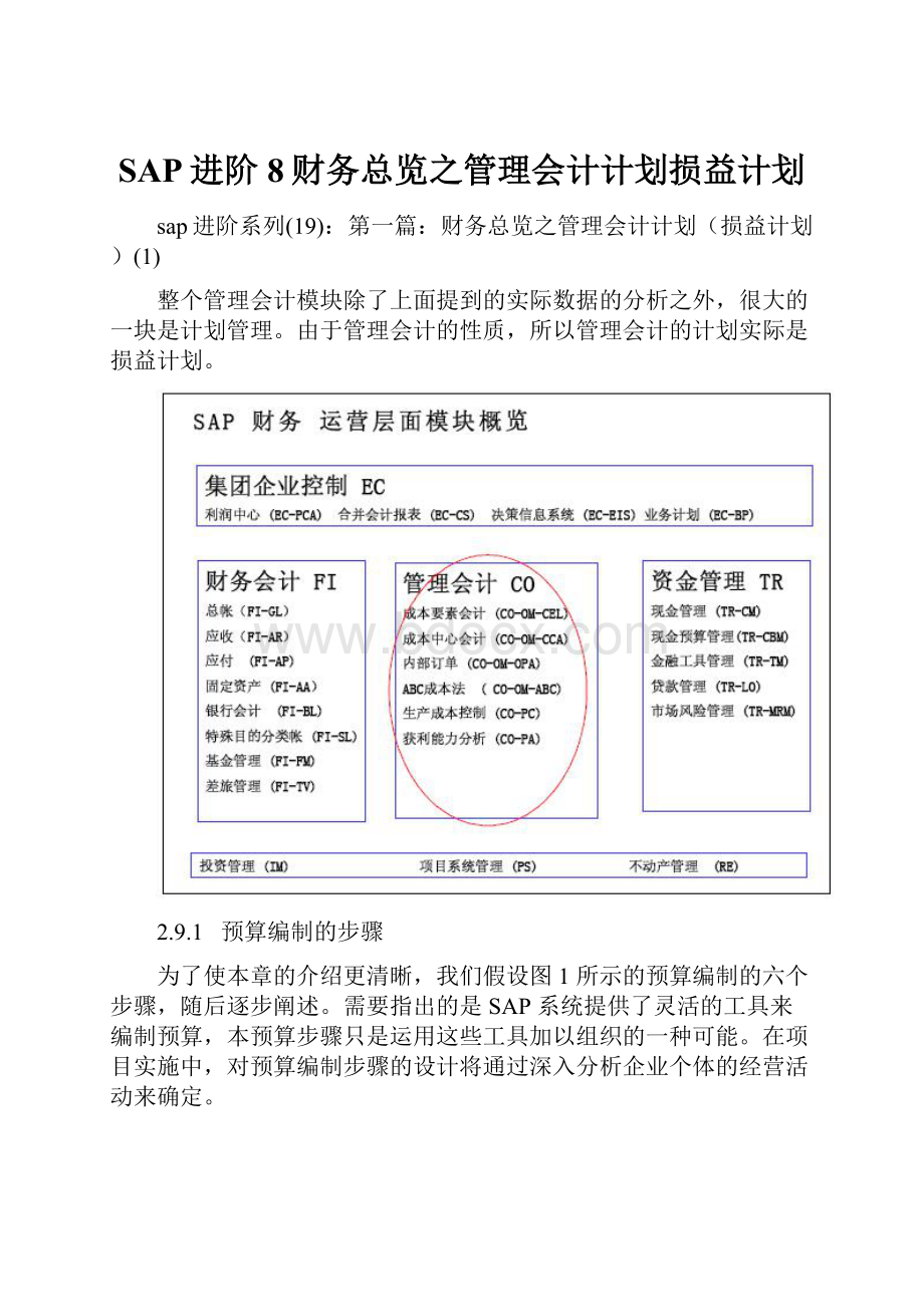 SAP进阶8财务总览之管理会计计划损益计划.docx