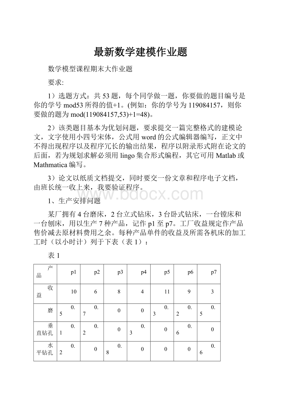 最新数学建模作业题.docx_第1页