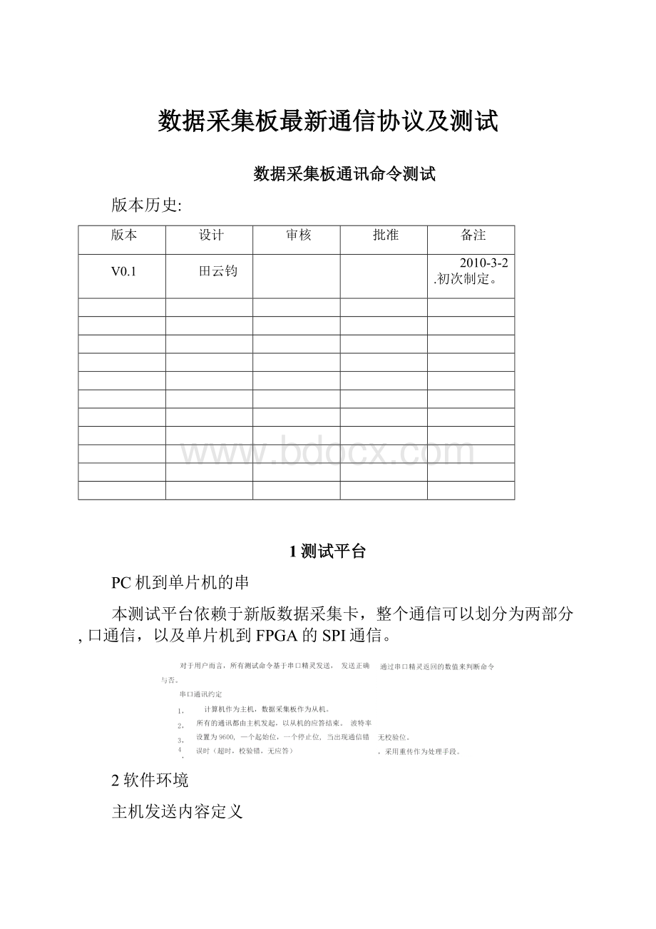 数据采集板最新通信协议及测试.docx