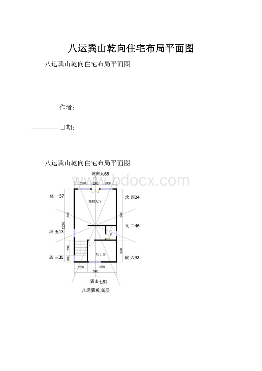 八运巽山乾向住宅布局平面图.docx