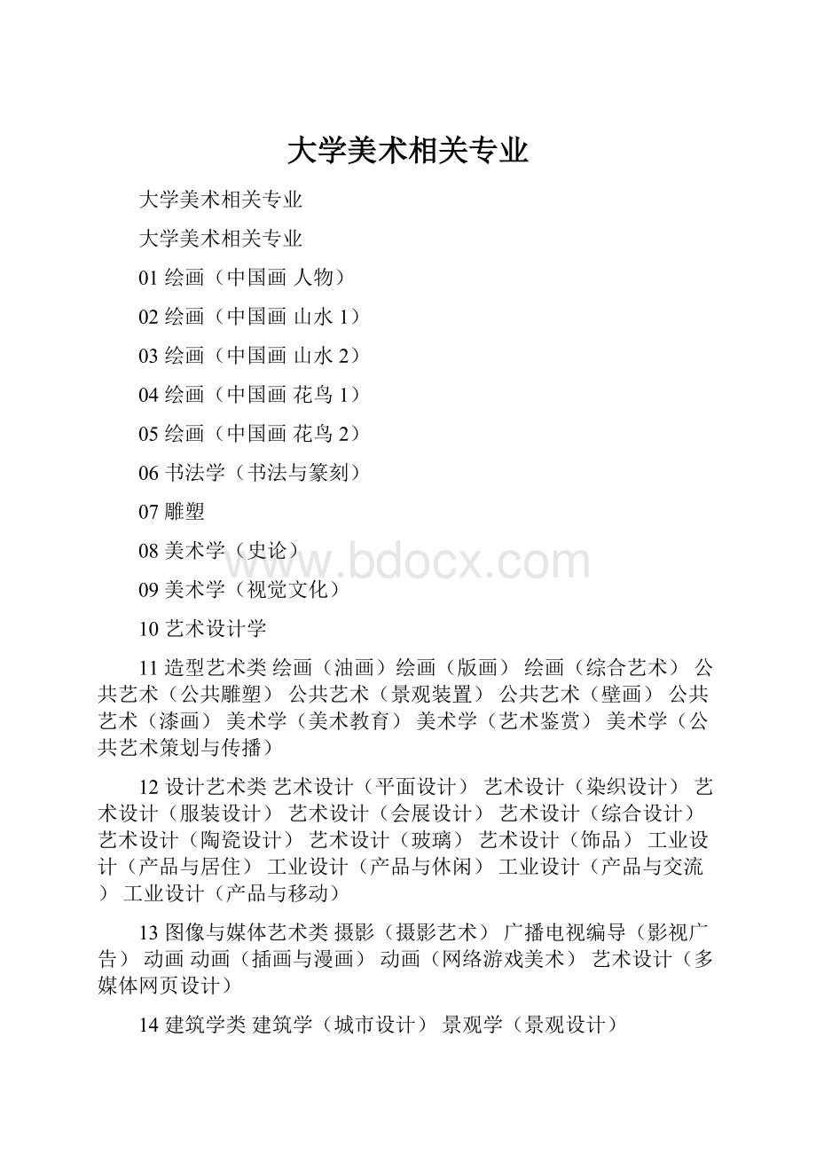 大学美术相关专业.docx_第1页