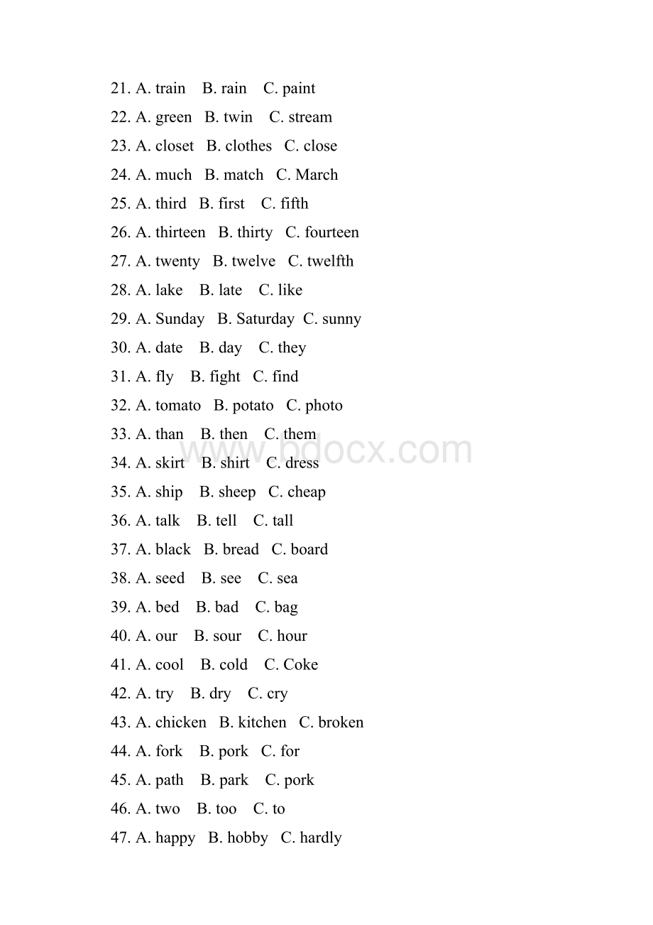 六年级PHONICS配套练习2.docx_第2页