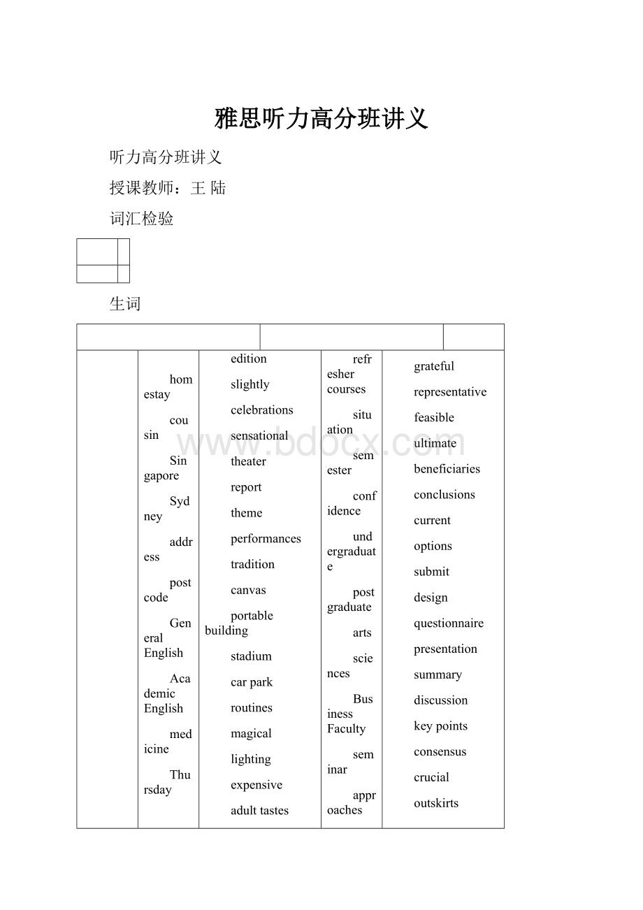 雅思听力高分班讲义.docx