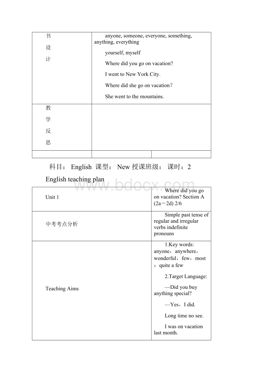 八年级上英语 unit1unit8 教案表格演示教学.docx_第3页