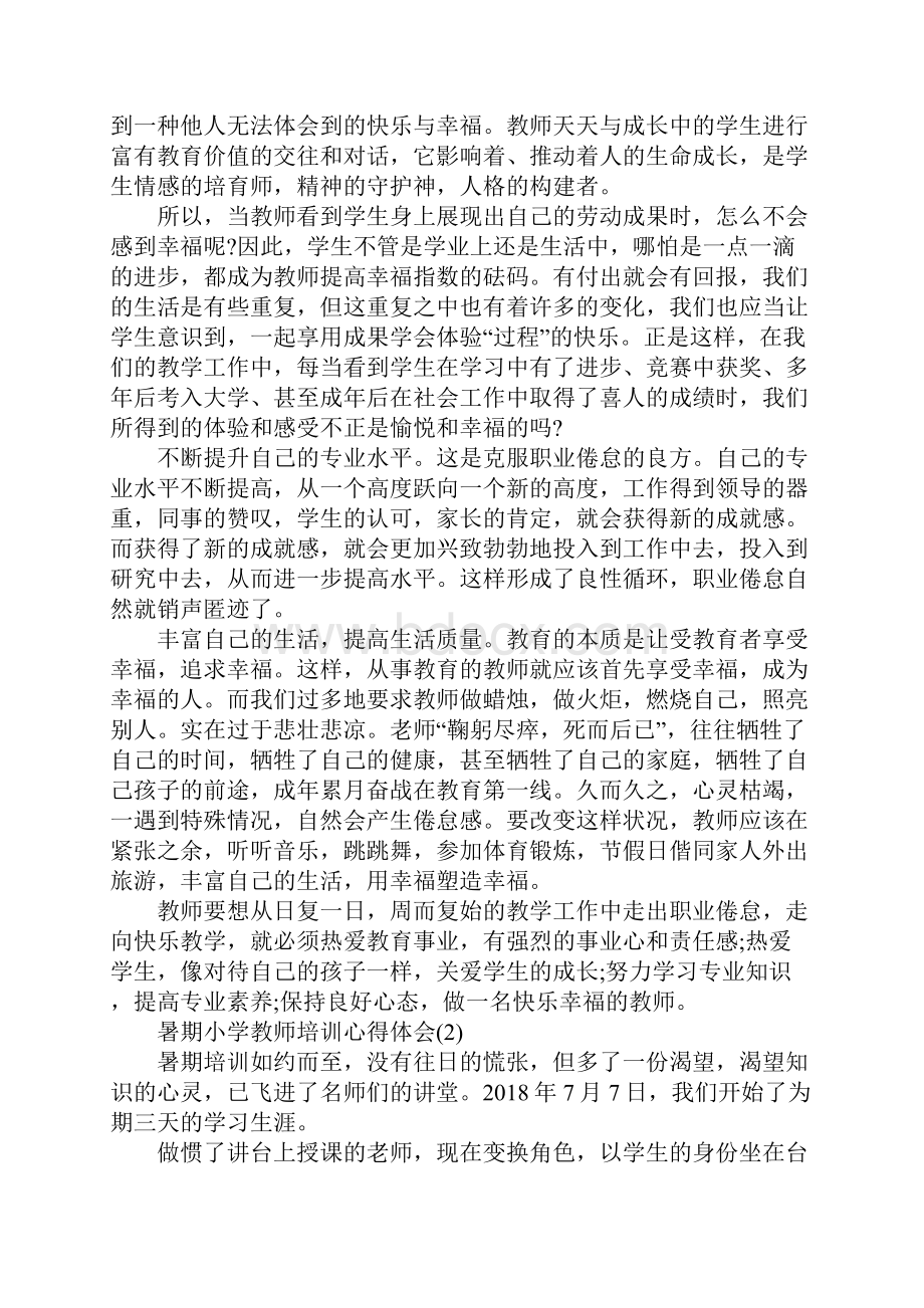 暑期小学教师培训心得体会5篇.docx_第2页