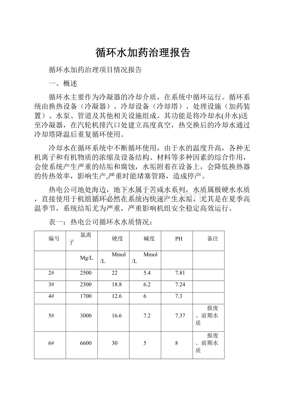 循环水加药治理报告.docx_第1页