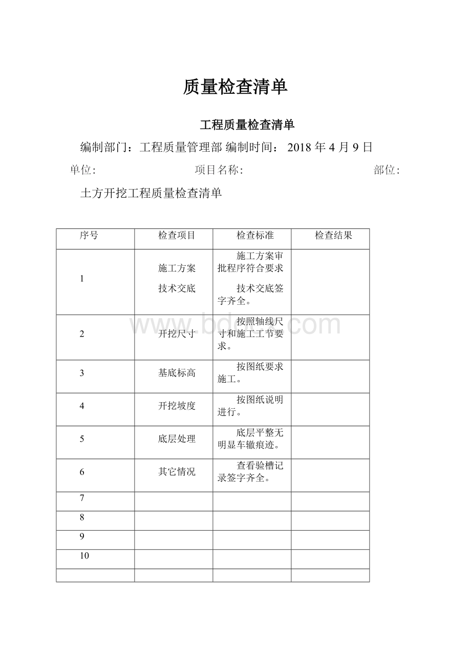 质量检查清单.docx