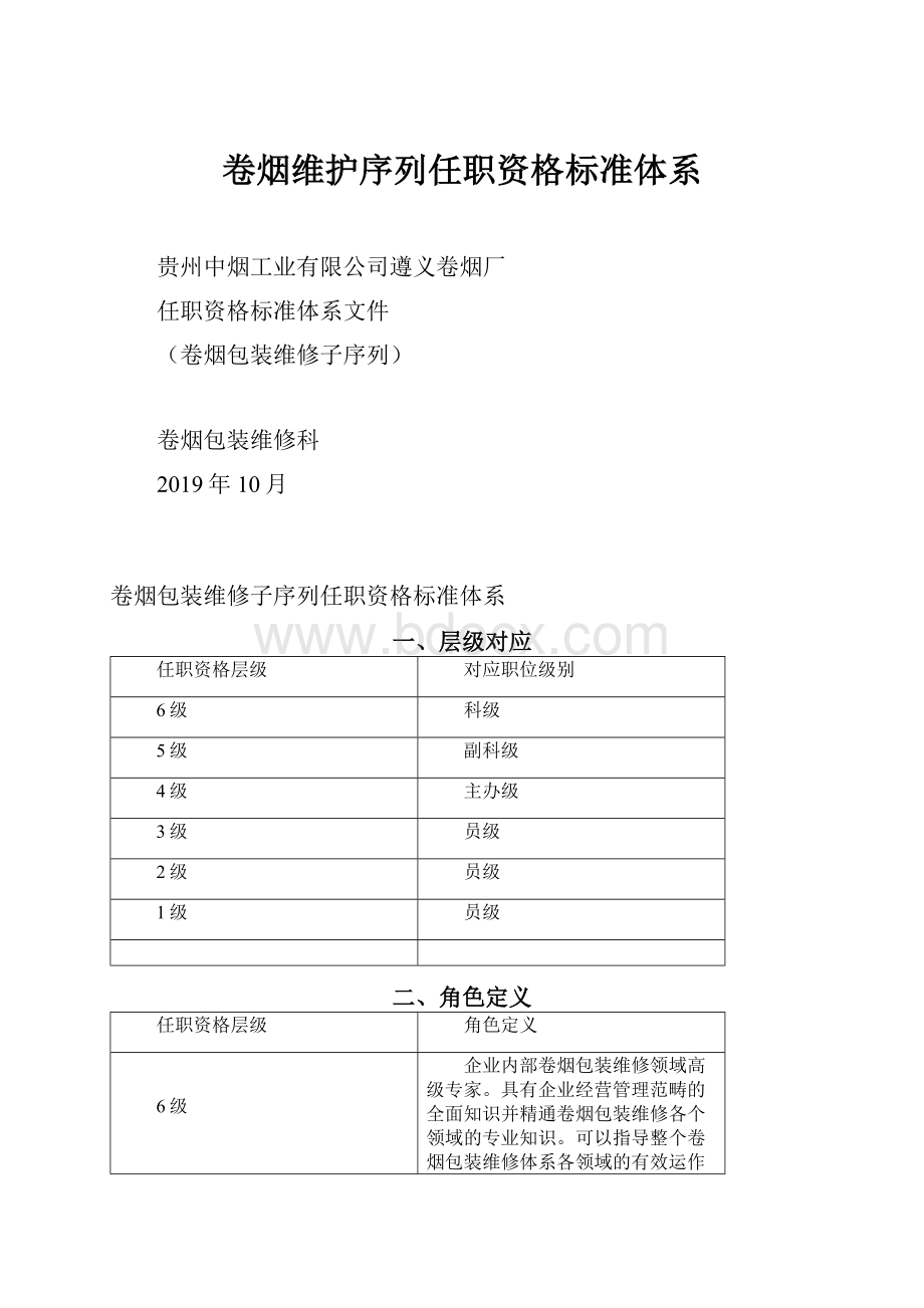 卷烟维护序列任职资格标准体系.docx_第1页