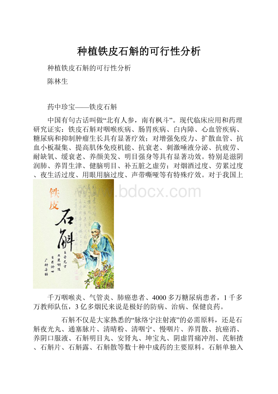 种植铁皮石斛的可行性分析.docx_第1页