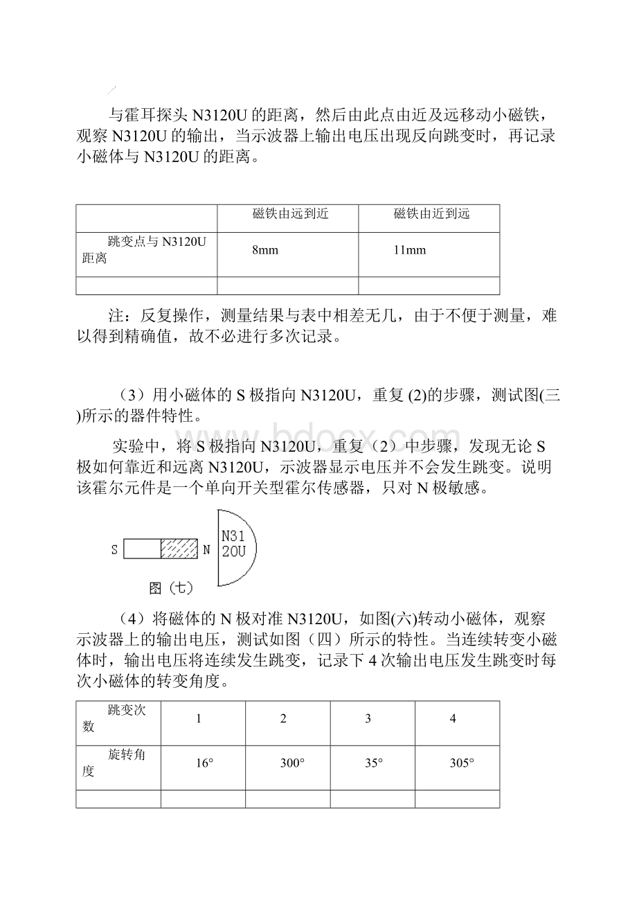 传感器实验 霍尔测速和光速测控.docx_第3页